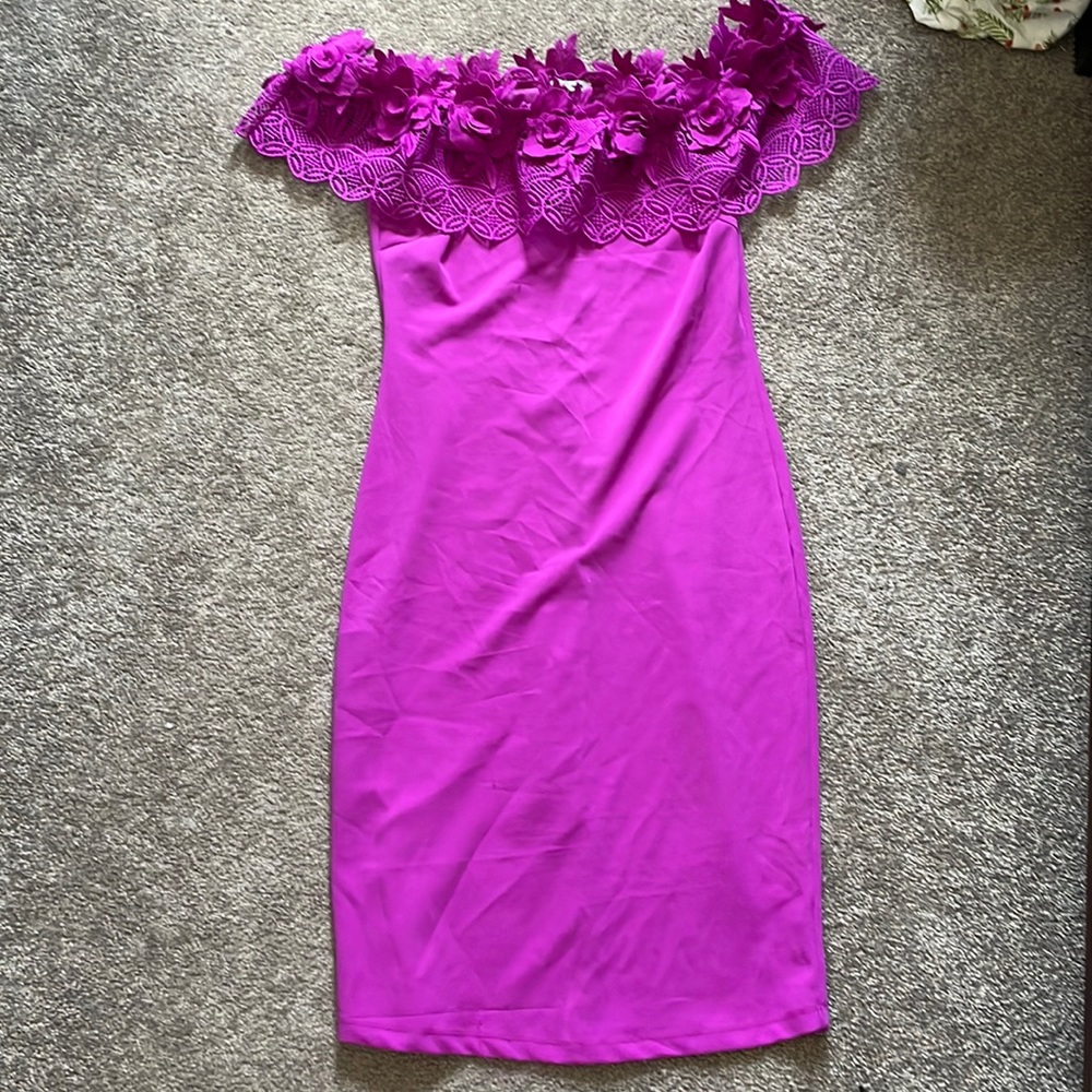 Floral off the shoulder bodycon dress